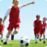 Kids playing soccer